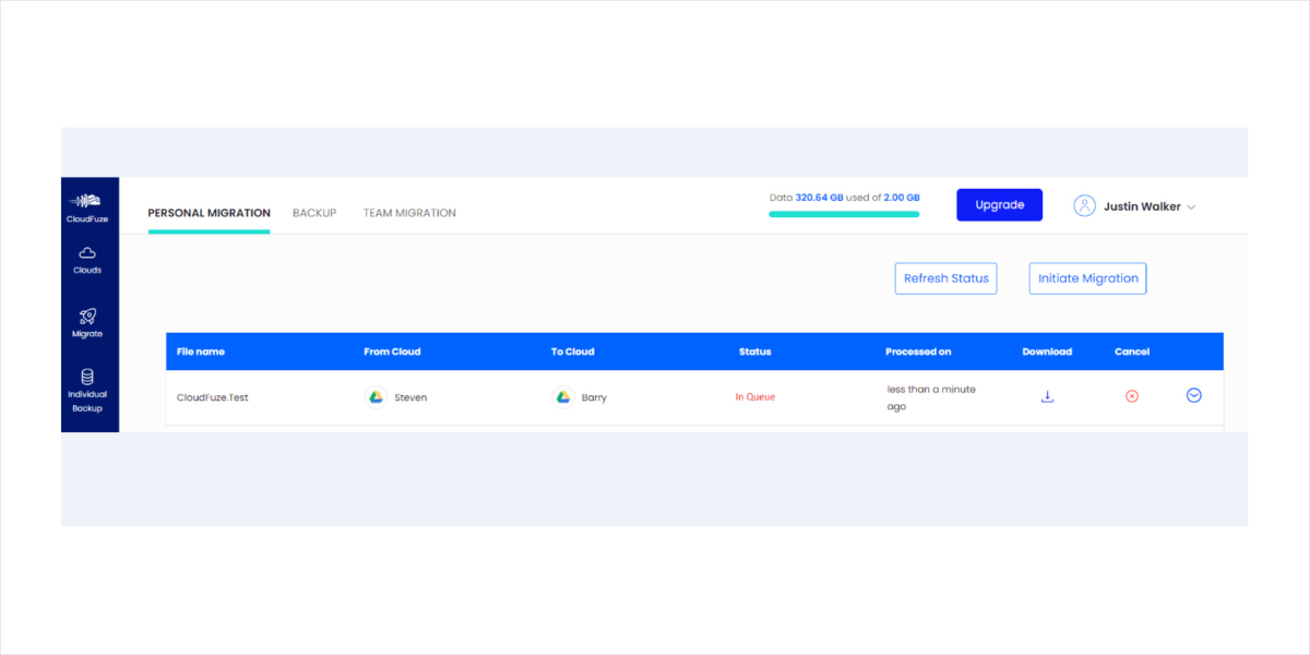 Migration of Files Between Two Google Drive Accounts - CloudFuze