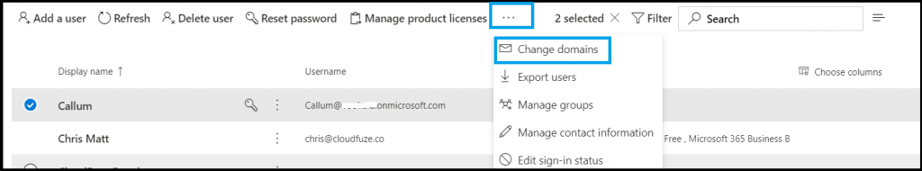 Select the domain to use for email from Microsoft 365 products - Microsoft  365 admin