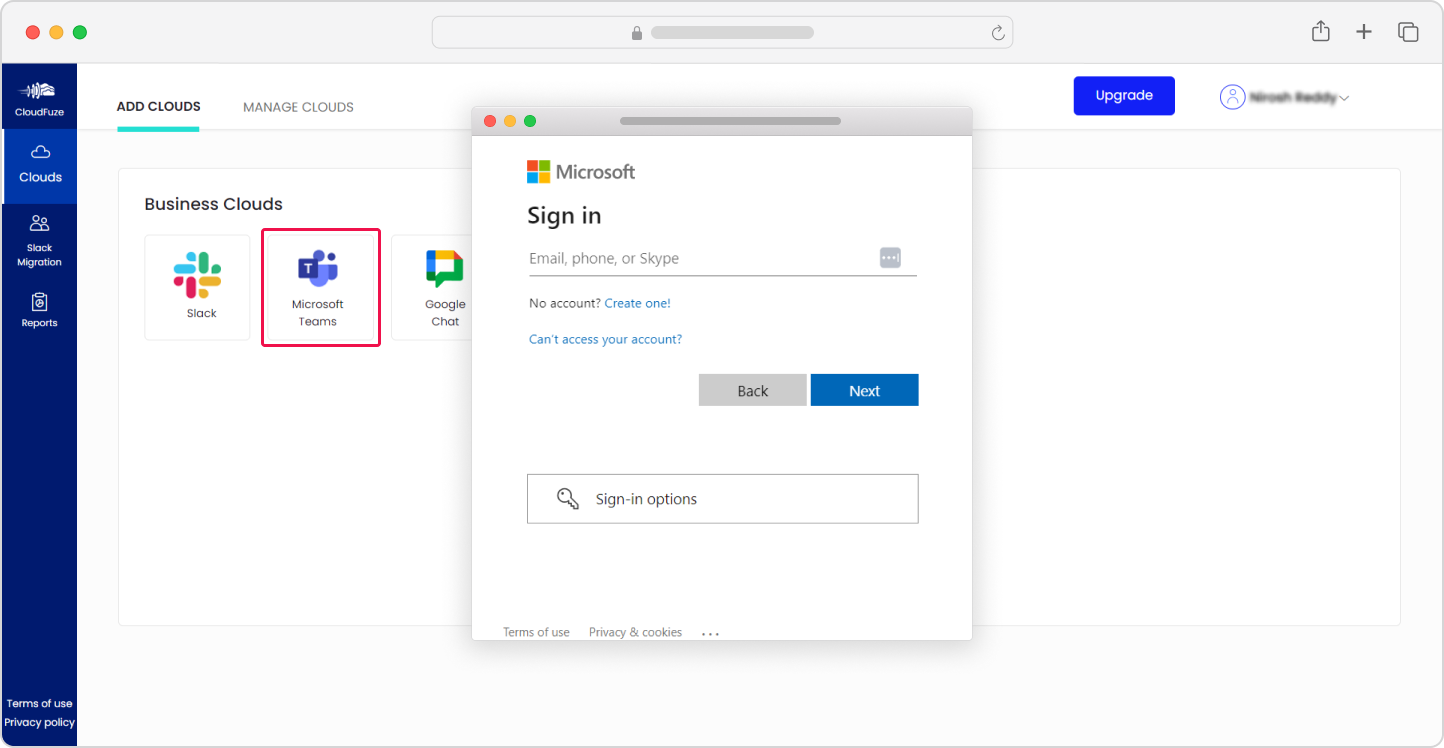 Microsoft Teams cloud adding