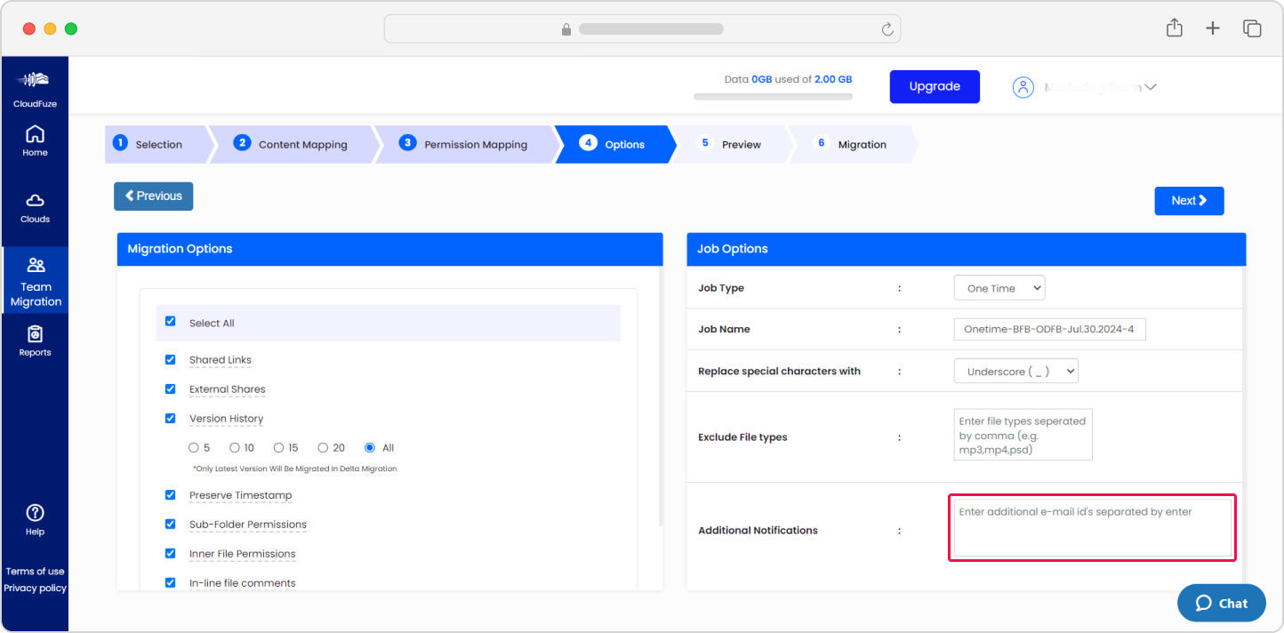 Teams to Migration Reporting