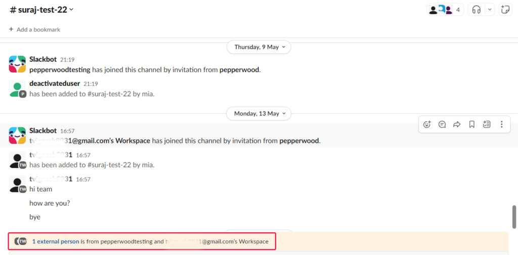 external members in Slack channels