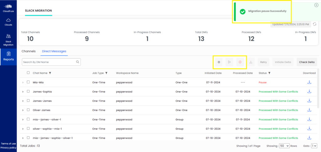 pausing Slack DMs migration