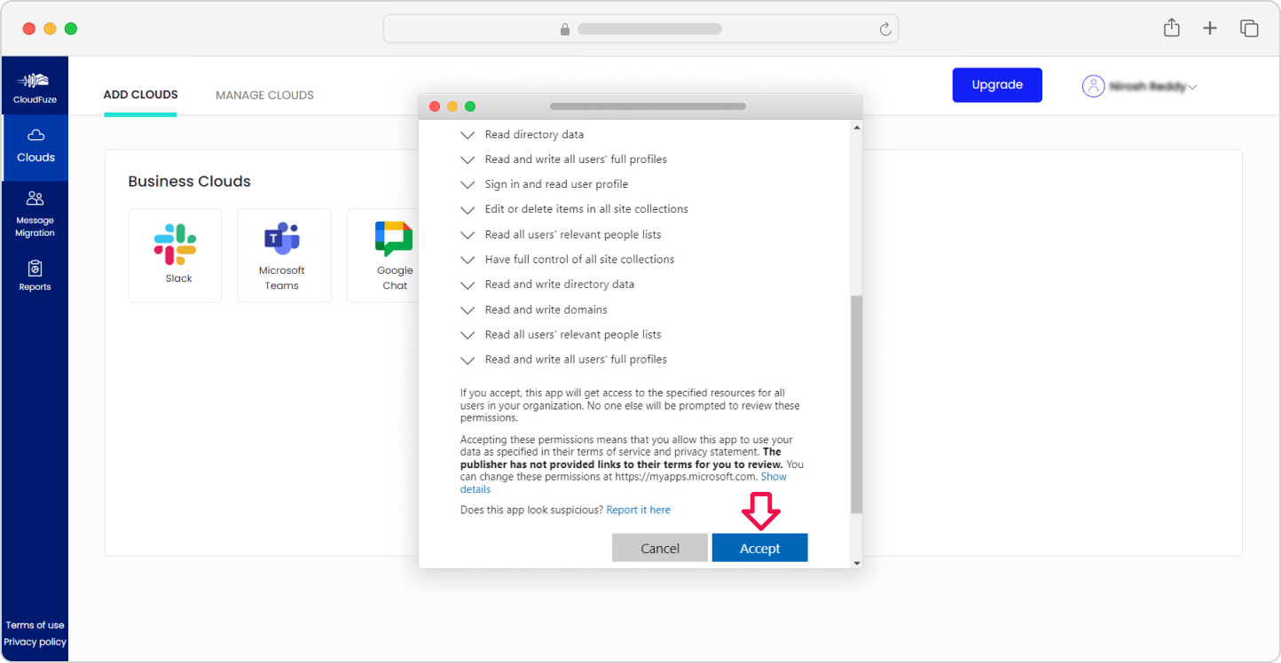 Authenticate the Microsoft Teams Cloud