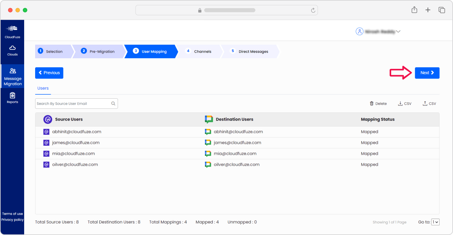 Mapping users from Meta Workplace to Google Chat