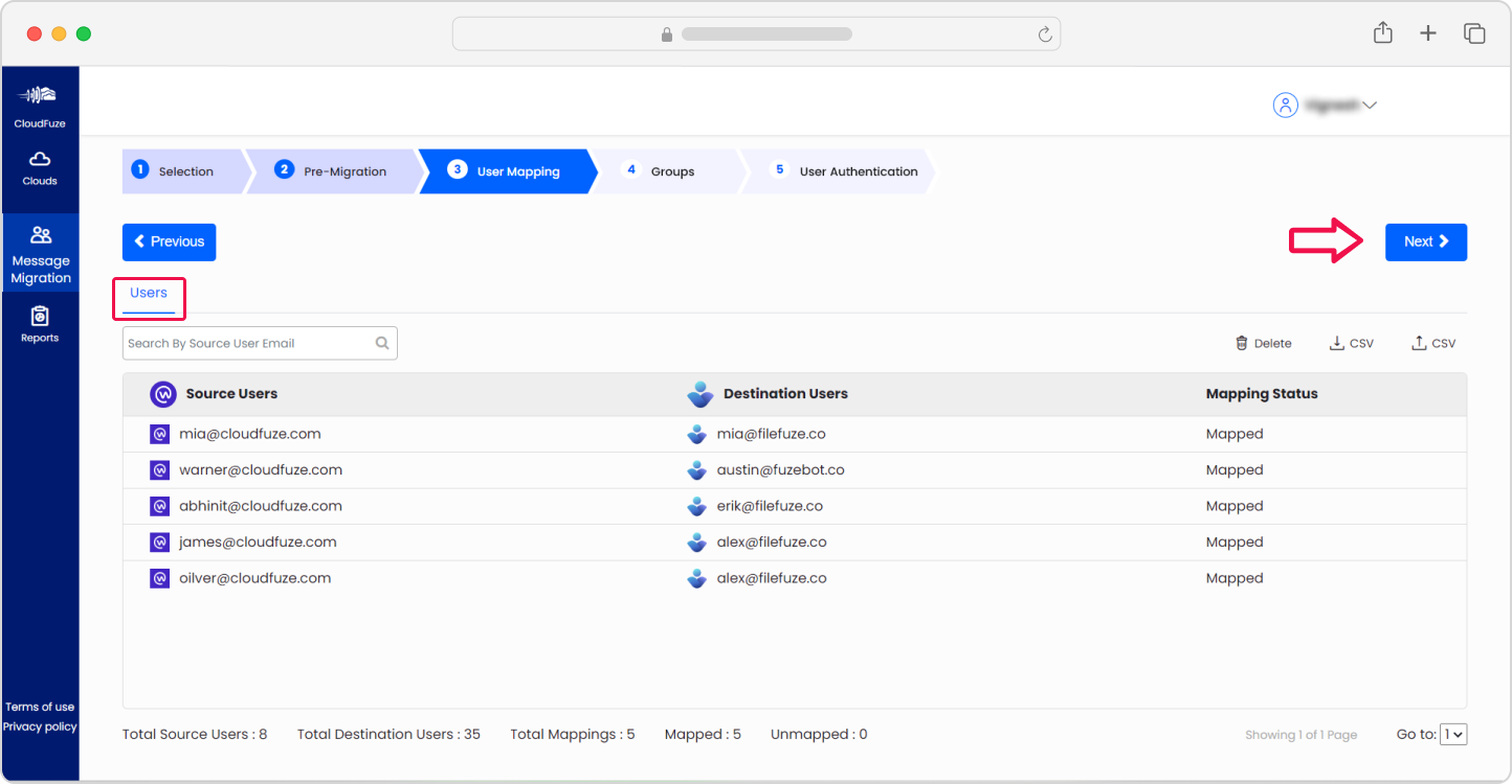 User mapping