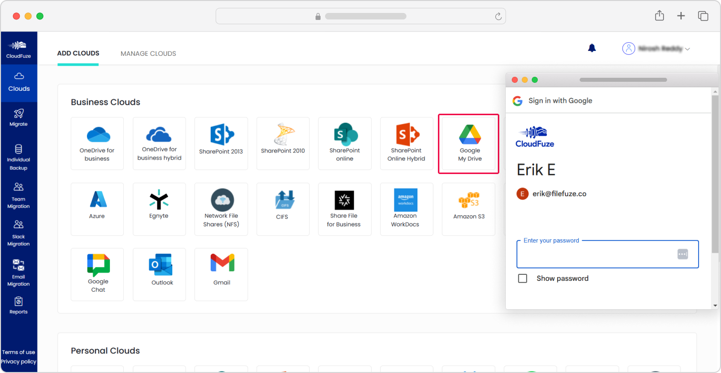 Google Drive cloud addition