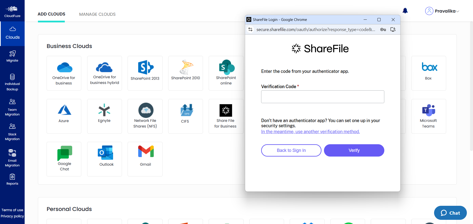 ShareFile cloud authentication