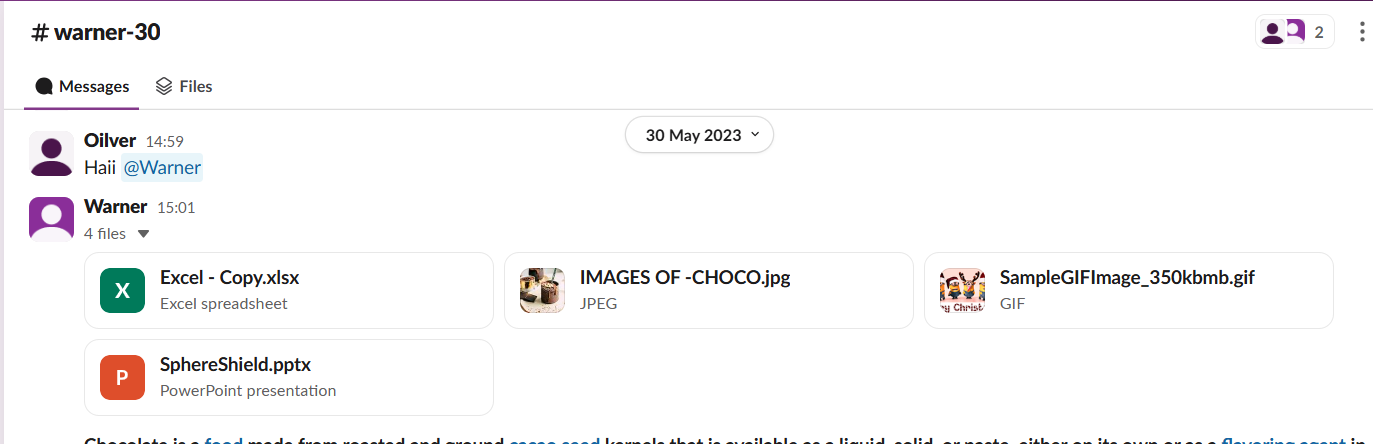 Slack channels