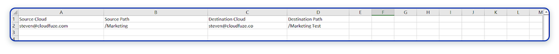 CSV mapping for cloud migration 