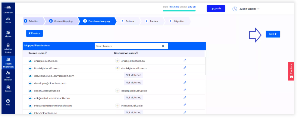 Mapped permissions for onedirve to google drive