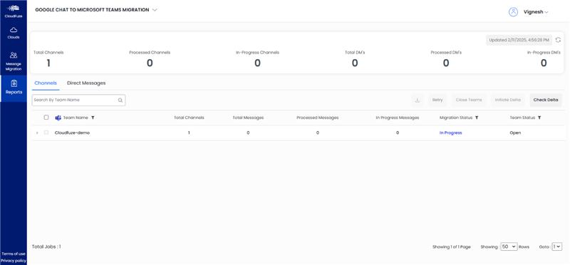 Public Google Chat Spaces to Teams migration reports