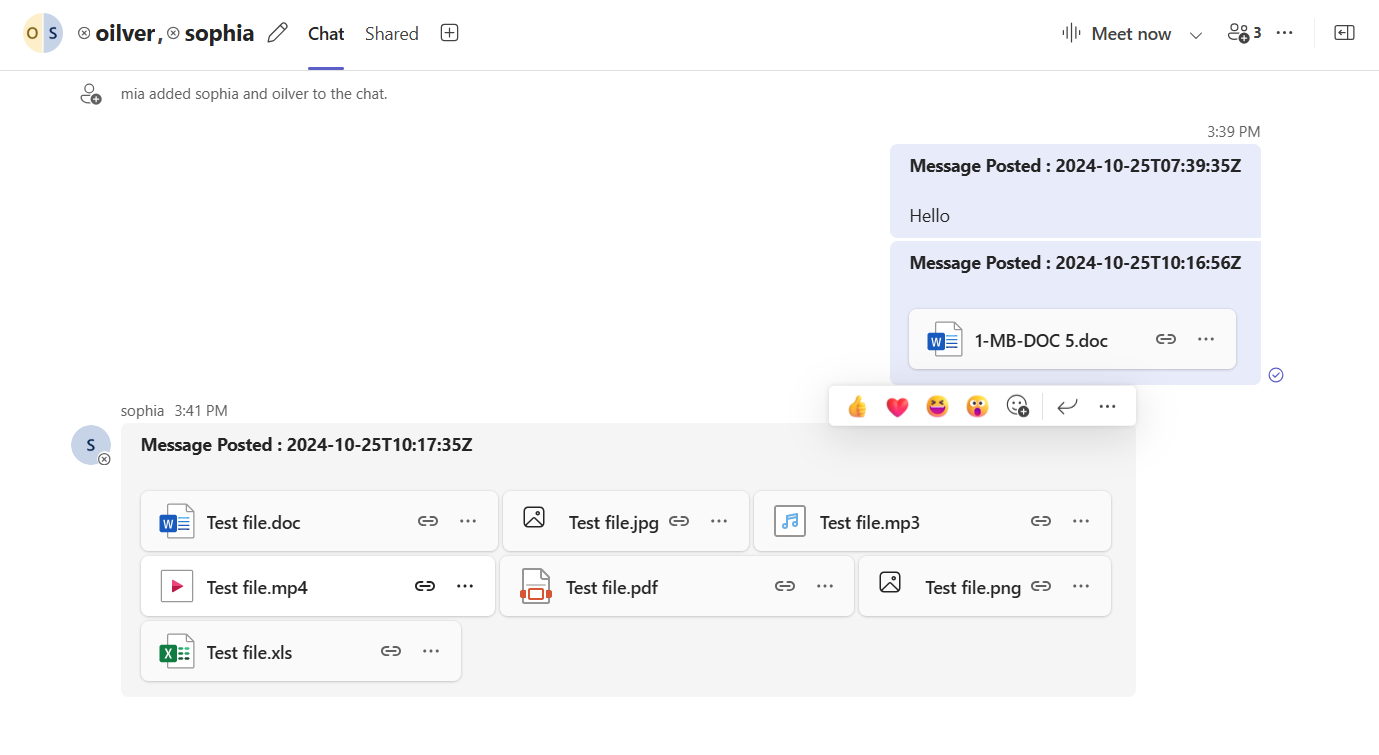 Migrated direct messages in the destination Microsoft Teams